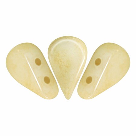 Amos® par Puca® Paris Opaque Ivory Ceramic Look, 2-Hole Czech Glass 5x8mm, 03000-14401-30 Beads