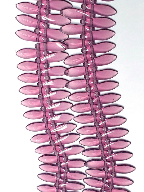 Dagger Bead Amethyst, Czech GLass 5X16MM, 22006-25 beads