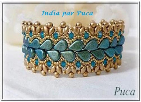 India Bracelet Kit-Amos par Puca beads. Pattern by email with Kit purchase, see Description for more details