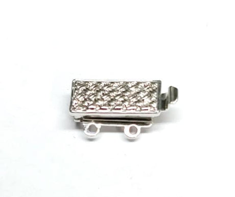 Silver Plate or Gold Plated Rectangle Clasp, 2-Strand Clasp, 10 x 16 MM Quantity 1