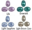 Samos® par Puca Pastel colors Lila, Emerald, Light Brown Coco, Light Sapphire, 2 Hole 5x7mm Czech Glass, 25 beads