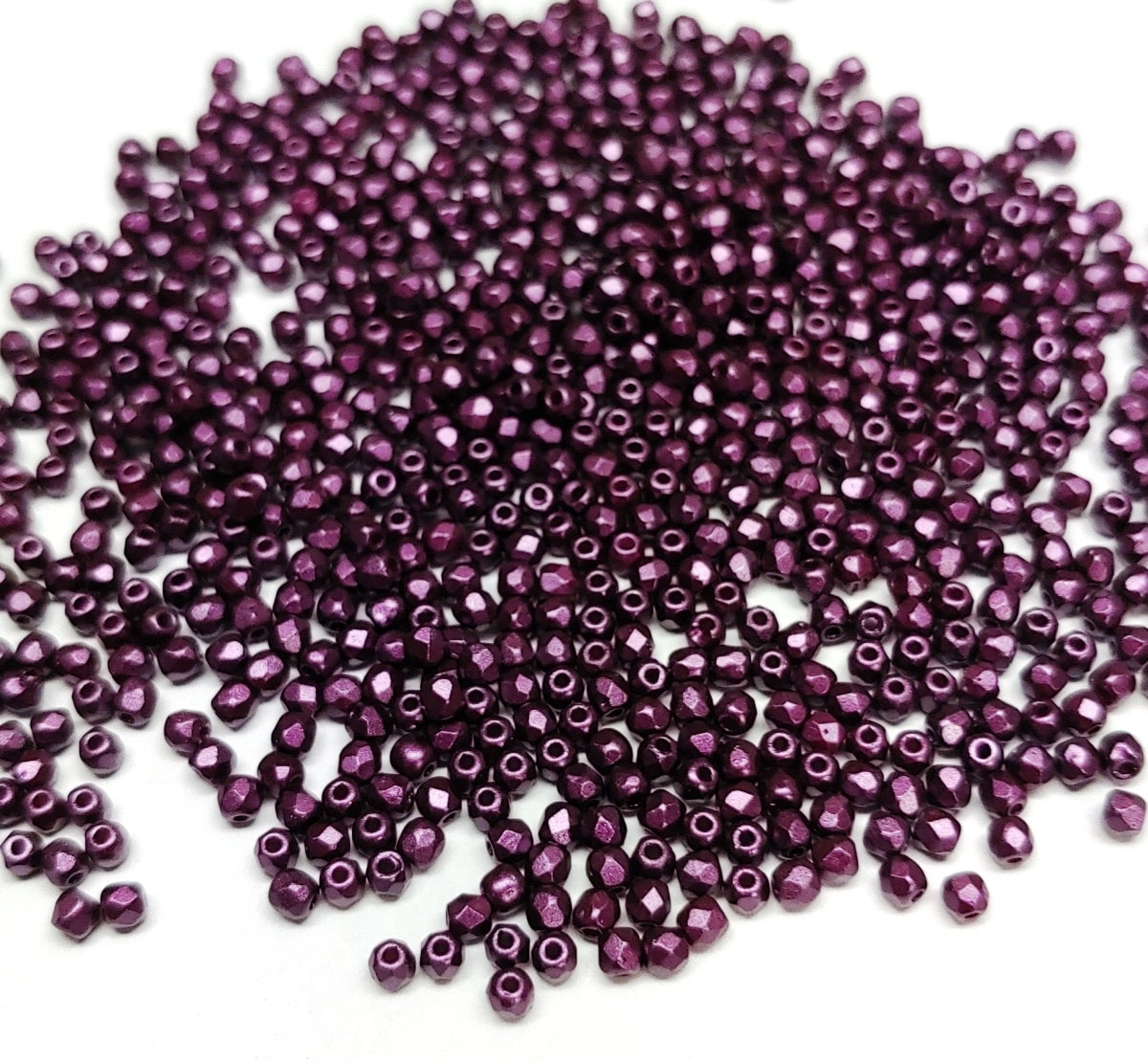 True 2MM Pastel Bordeaux Fire Polish Czech Glass, 25032-100 Beads