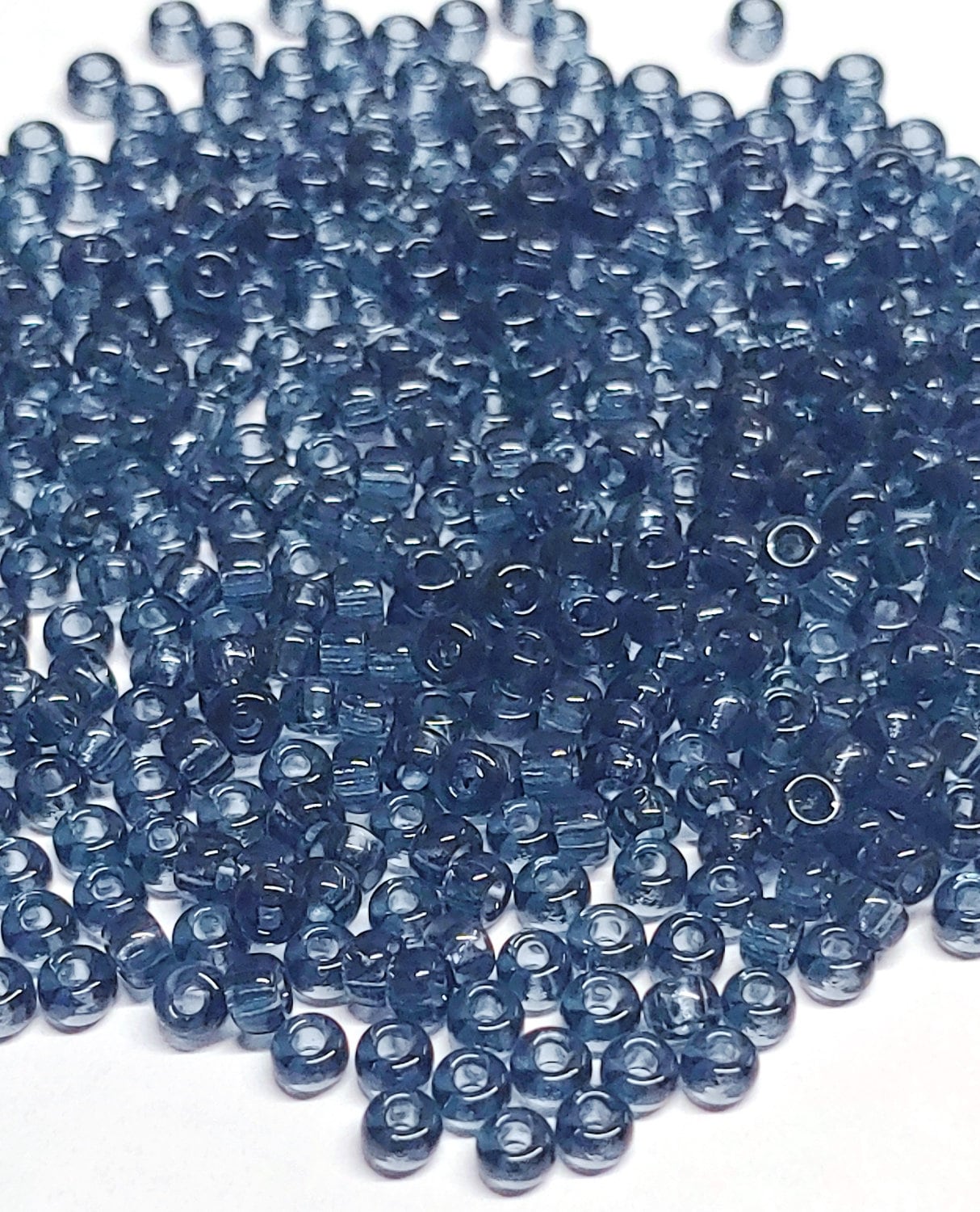 8/0 Transparent Montana Blue 2411, Miyuki Glass Seed Bead, 10 grams