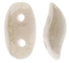 Wave Bead Chalk White Luster, 3x7mm 2 hole Czech Glass, 8 grams approx. 106 to 110 beads