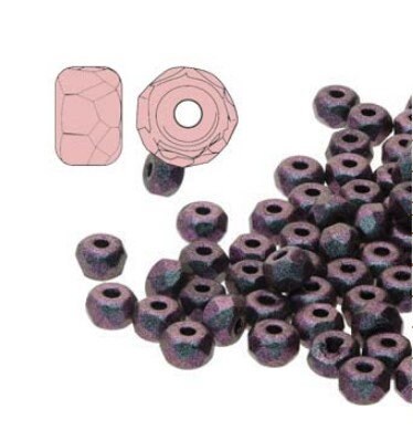 Micro Spacers Polychrome Mix Berry, 2x3MM Faceted Czech Glass, 94102-50 Beads