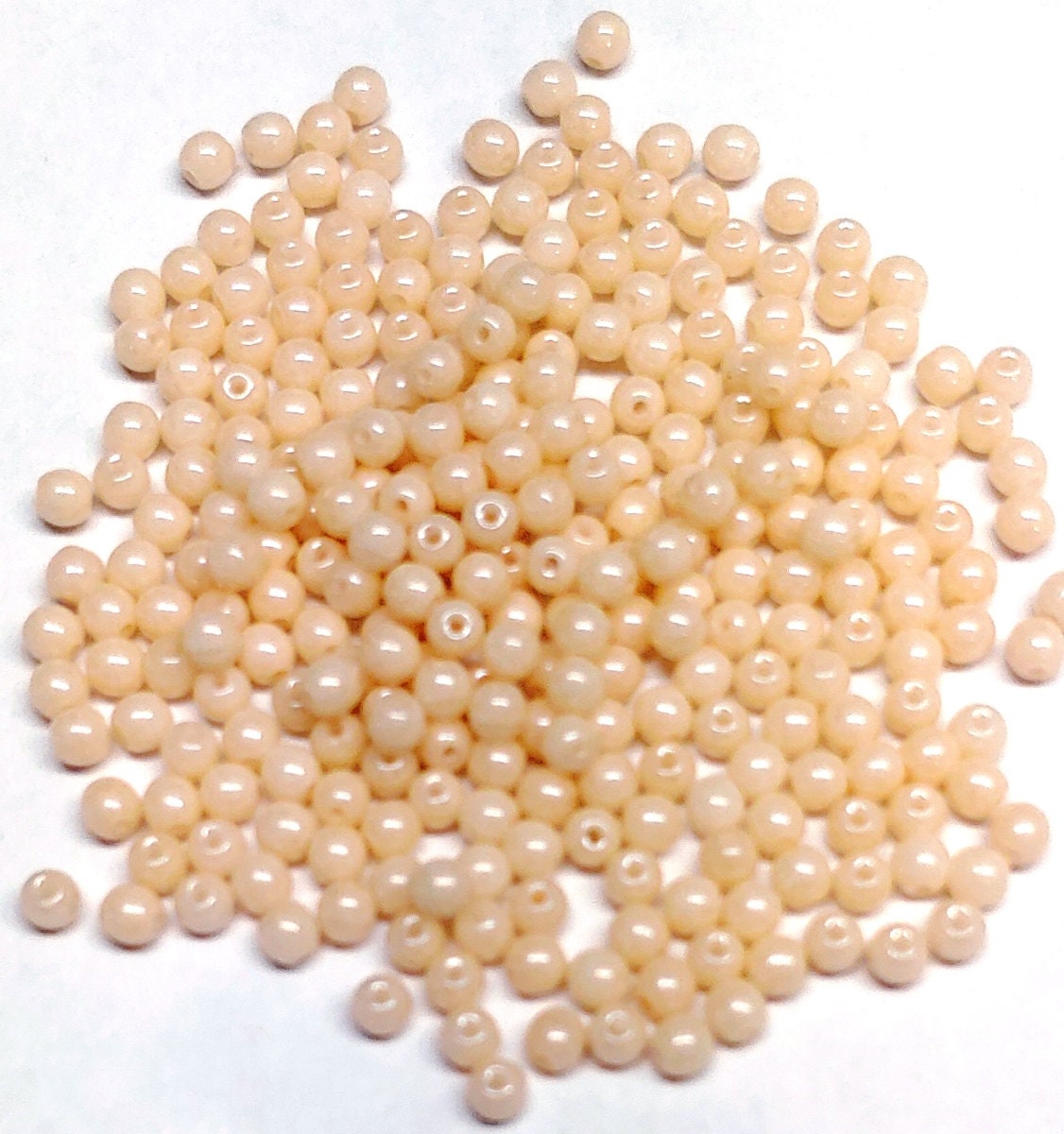 3mm Round Champagne Luster Czech Glass Beads, 14413 50 beads