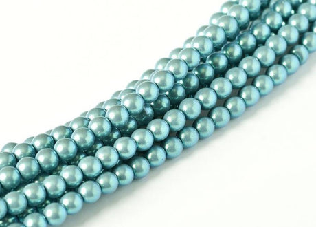 2mm, 3mm, 4mm, 6mm Round Pearl Shell Silver Blue, Round Beads Pearl Shell - 50 beads