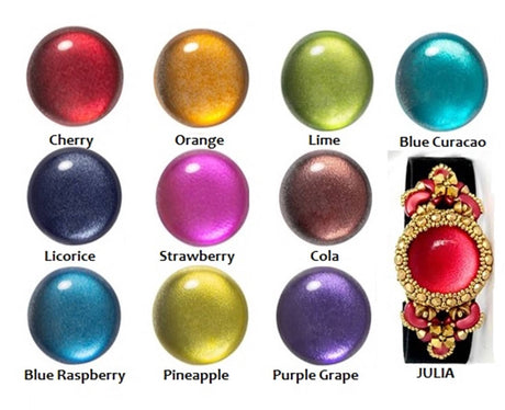 Cabochons Par Puca Ice Slushy, 25mm Czech Glass- Choose the quantity - Choice of colors available select your favorite