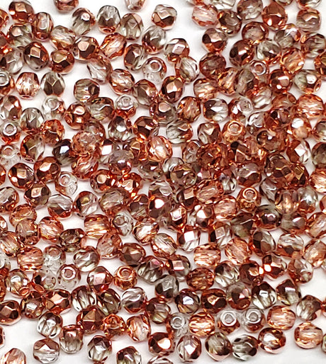 3mm Fire Polish Crystal Capri Gold, Czech glass faceted round bead, 27101