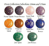 Cabochons Par Puca Frost Collection, 18MM or 25mm Czech glass, Qty 1