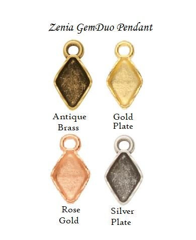 Cymbal Zenia GemDuo Pendant Setting, 014448, 2 pieces-Choose your color and quantity