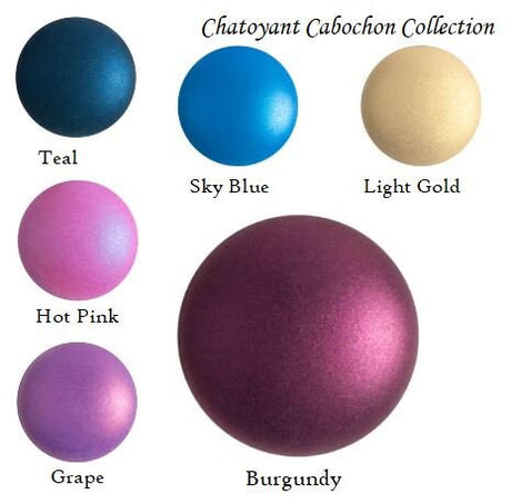 Cabochons Par Puca, Chatoyant Collection 18MM or 25mm Czech glass, Qty 1