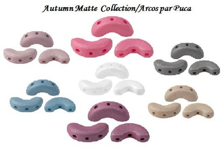 Arcos par Puca Autumn Matte Collection, 3-Hole 5X10MM Czech Glass, 30 Beads - Choose a Color