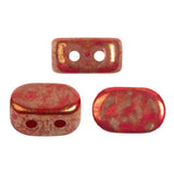 Lipsi par Puca Beads, Opaque Coral Red Bronze, Czech Glass 7X4MM, 93200-15496, 40 Beads