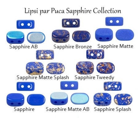 Lipsi par Puca Paris, Opaque Sapphire Collection, Czech GLass 7x4MM-40 Beads