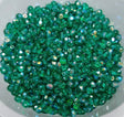 4mm Fire Polish Emerald AB, Czech glass faceted round bead, 50720/28701-50 beads