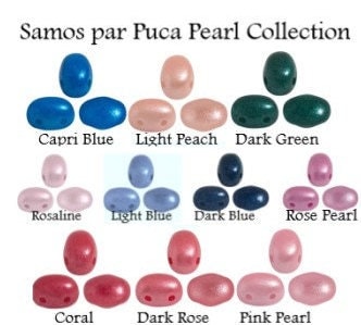 Samos par Puca Paris, Pearl Collection, 2-Hole 5x7 mm Czech Glass, 25 Beads