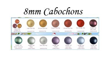 8mm Cabachon par Puca Metallic Matte Collection, 8mm x3mm Glass Cabochon, 14 colors choose a color, 40 Beads