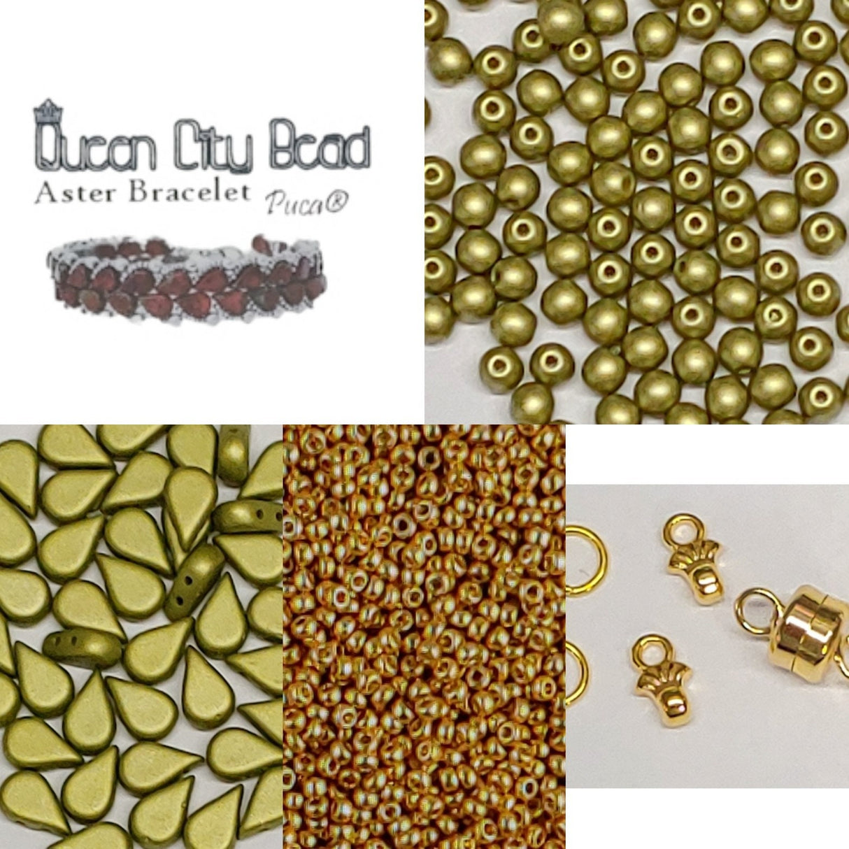 Aster Bracelet Kit-Amos par Puca Beads. *See Color Choices* Pattern by email with Kit purchase, see Description for more details