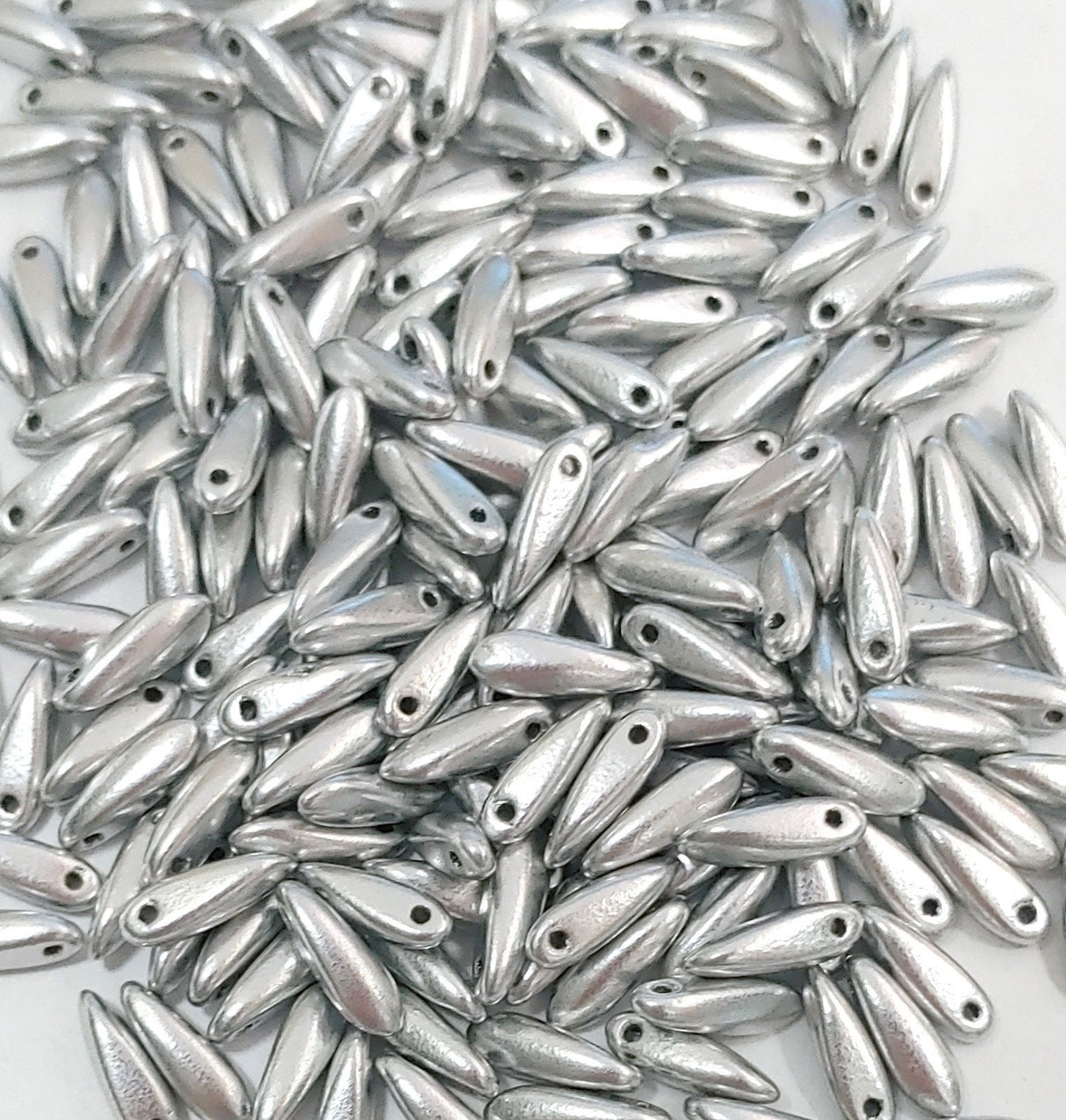 Dagger Bead Silver Aluminum, Czech Glass 3X11MM, 00030-01700-25 Beads