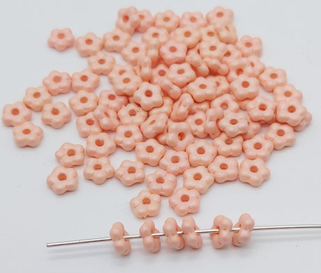 Forget-Me-Not 5mm Pastel Peach, Spacer Bead, Czech Pressed Glass, 29303-50 beads