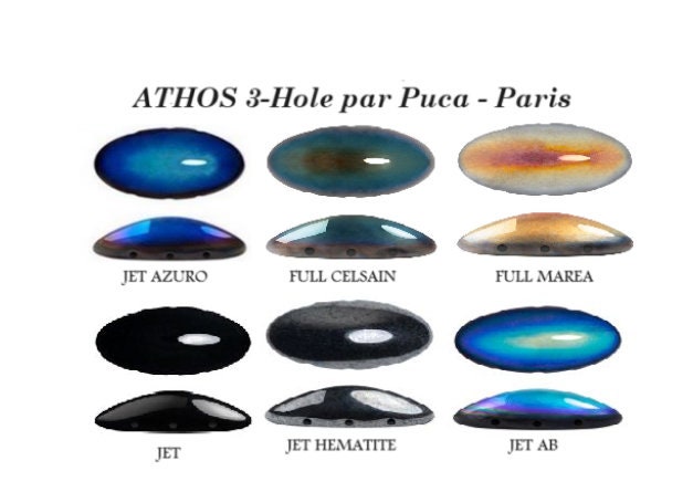 Athos® par Puca® - Paris, 3 Hole Oval Cabochon - 20x10x6mm, 6 color choices, Qty 2 of same color