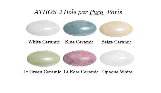 Athos® par Puca® - Paris, 3 Hole Oval Cabochon - 20x10x6mm, 6 color choices, Qty 2 of same color