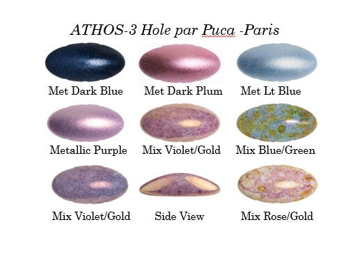 Athos® par Puca® - Paris, 3 Hole Oval Cabochon - 20x10x6mm, 8 color choices, Qty 2 of same color