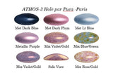 Athos® par Puca® - Paris, 3 Hole Oval Cabochon - 20x10x6mm, 8 color choices, Qty 2 of same color