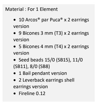 Oh Belle Earring Kit-Arcos par Puca Beads. *See Color Choices* Pattern by email with Kit purchase, see Description for more details