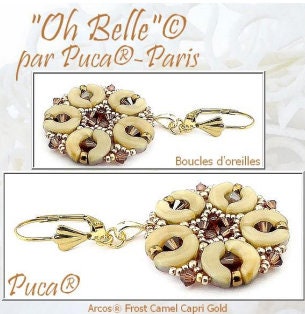 Oh Belle Earring Kit-Arcos par Puca Beads. *See Color Choices* Pattern by email with Kit purchase, see Description for more details