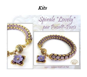 Spirale Lovely Bracelet Kit-Lipsi par Puca Beads *See Color Choices* Pattern by email with Kit purchase, see Description for more details!!