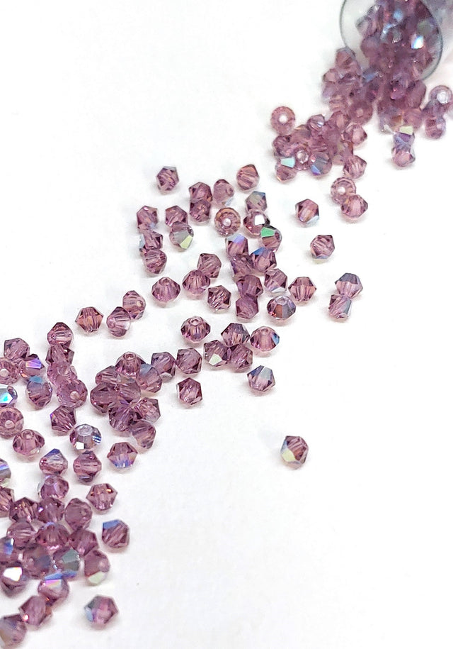 Preciosa 3mm Amethyst AB, Crystal Bicone - 36 pieces