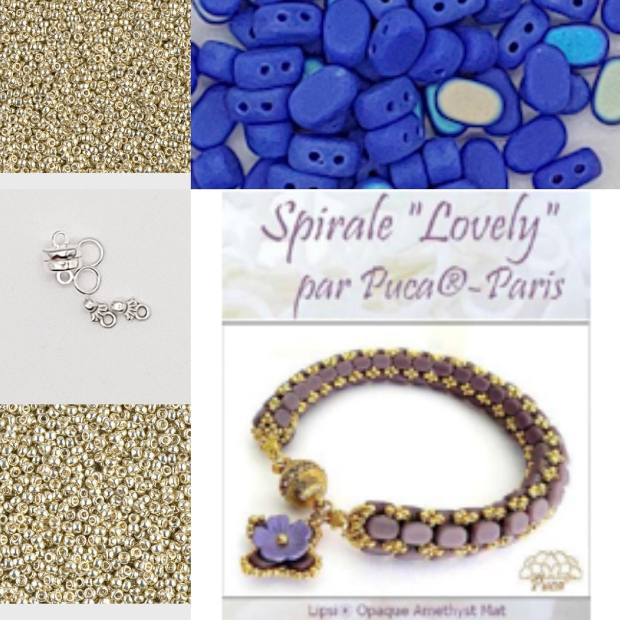 Spirale Lovely Bracelet Kit-Lipsi par Puca Beads *See Color Choices* Pattern by email with Kit purchase, see Description for more details!!