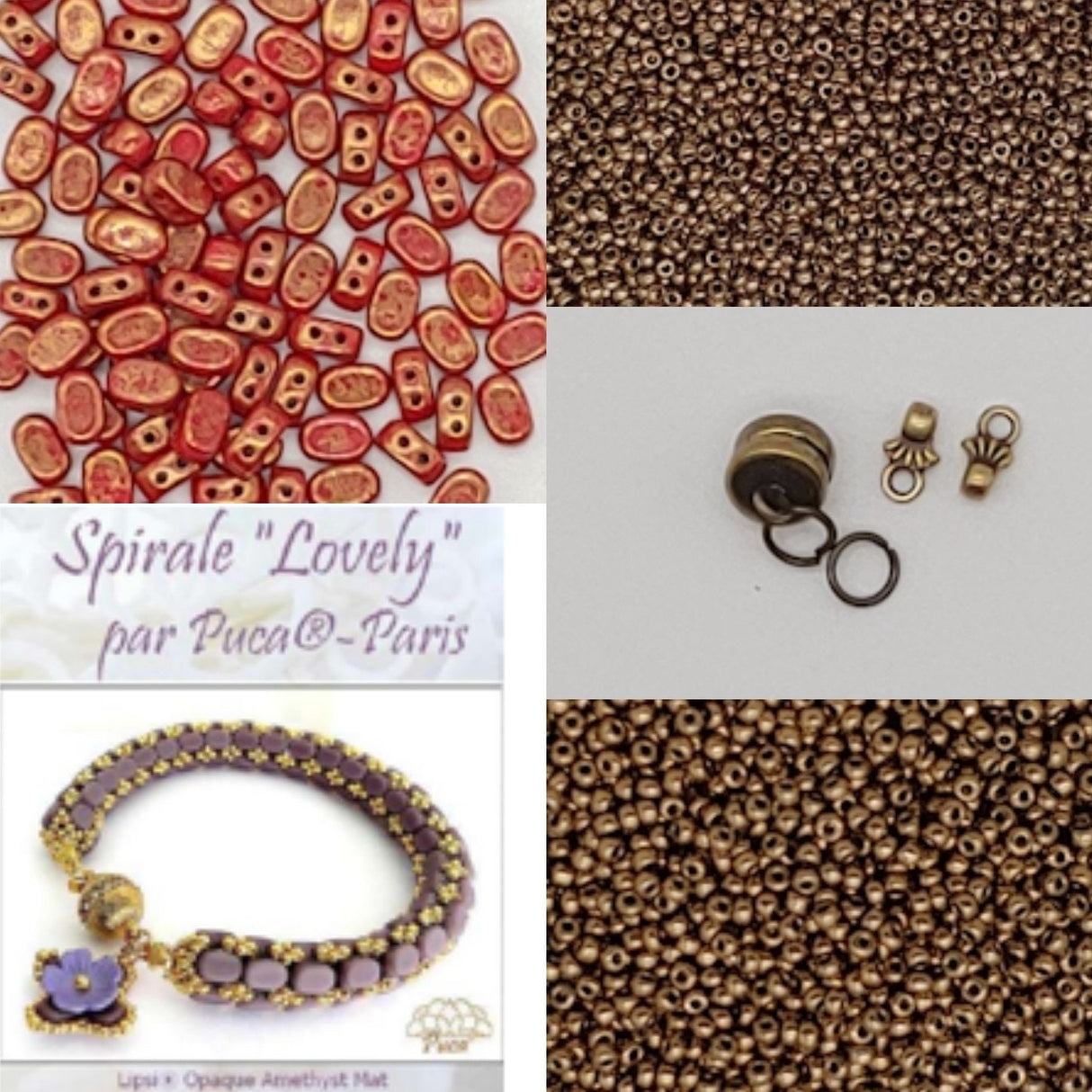 Spirale Lovely Bracelet Kit-Lipsi par Puca Beads *See Color Choices* Pattern by email with Kit purchase, see Description for more details!!