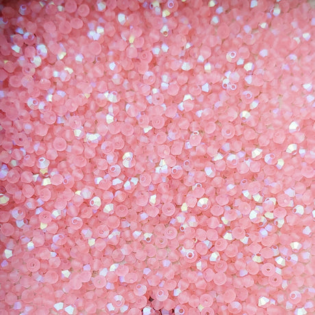 Preciosa 3mm, 4mm Crystal Bicone, Rose Peach AB Matte