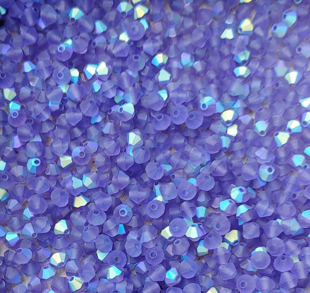 Preciosa 4mm Tanzanite AB Matte, Crystal Bicone - 36 pieces