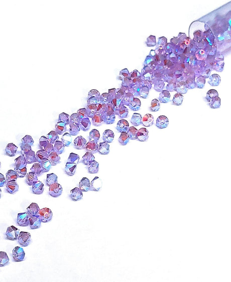 Preciosa 4mm Violet AB 2X, Crystal Bicone - 36 pieces