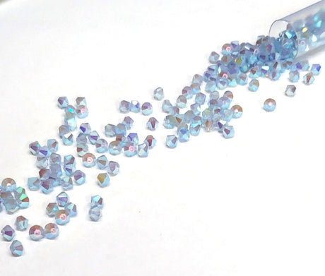 Preciosa 4mm Lt Sapphire Opal AB 2X, Crystal Bicone - 36 pieces