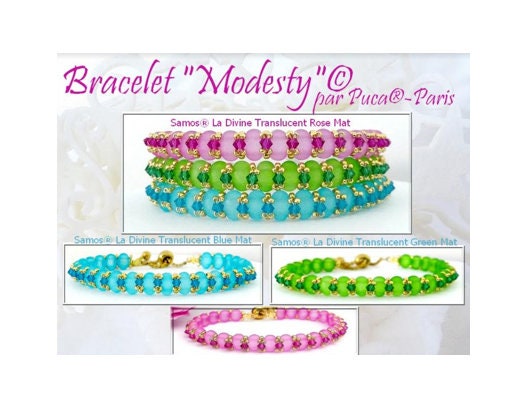 Modesty Bracelet Kit-Samos par Puca Beads. *See Color Choices* Pattern by email with Kit purchase, see Description for more details