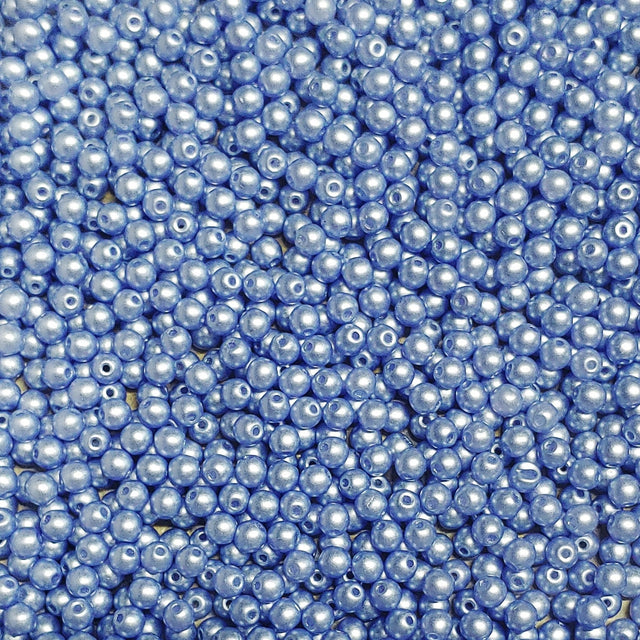 3mm Round Pastel Lt. Sapphire, Czech Glass, 02010-25014-50 beads