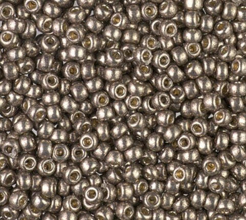 8/0 Duracoat Galvanized Pewter, Miyuki Glass Seed Bead, D4222-10 grams