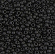 8/0 Opaque Matte Black, F401, Miyuki Seed Beads, 10grams