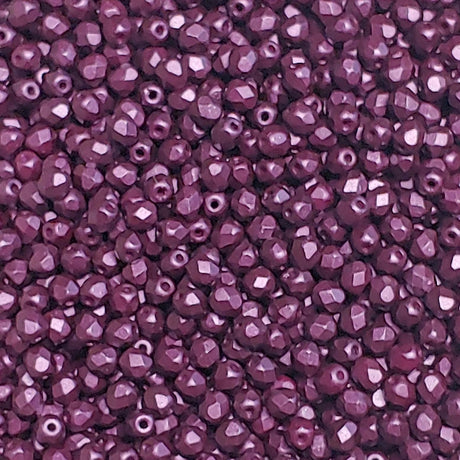 4mm Fire Polish Pastel Bordeaux, Czech glass faceted round bead, 25032-50 beads