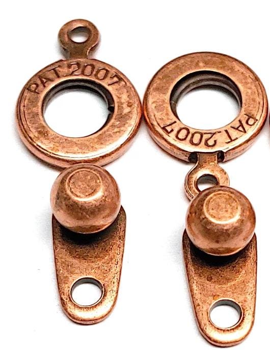 Ball and Socket 8MM Clasp, Antique Copper, qty 2