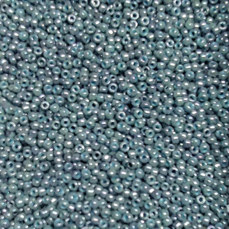 8/0 Marbled Opaque Turquoise Blue Luster 1208, Japanese Glass Seed Beads