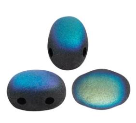 Samos® par Puca® Jet Matte AB, 2 Hole 5x7mm Czech Glass, 23980-84100-28701-25 beads