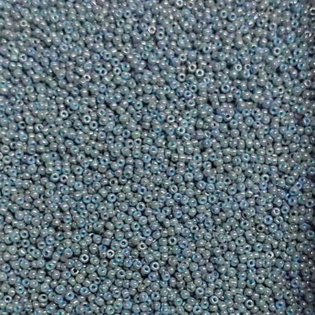 11/0 Marbled Opaque Turquoise Blue Luster 1208, Japanese Glass Seed Beads