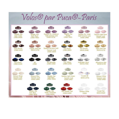 Volos® par Puca®-Paris, 3-Hole Czech Glass 4x8mm, 26 Colors to choose from, 30 Beads