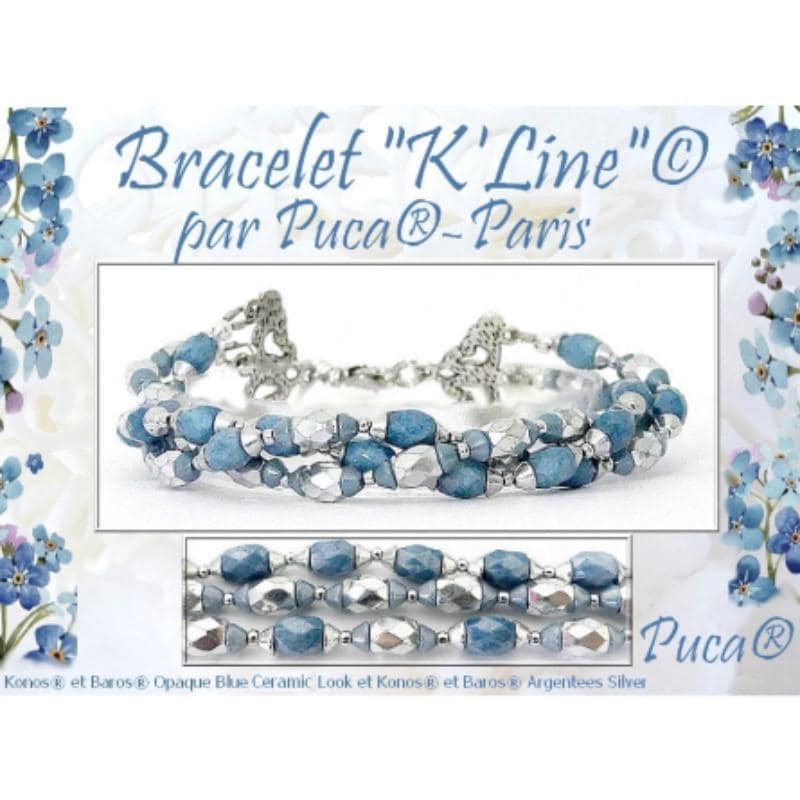 K'Line Bracelet Kit-Baros & Konos par Puca Beads. *See Color Choices* Pattern by email with Kit purchase, see Description for more details